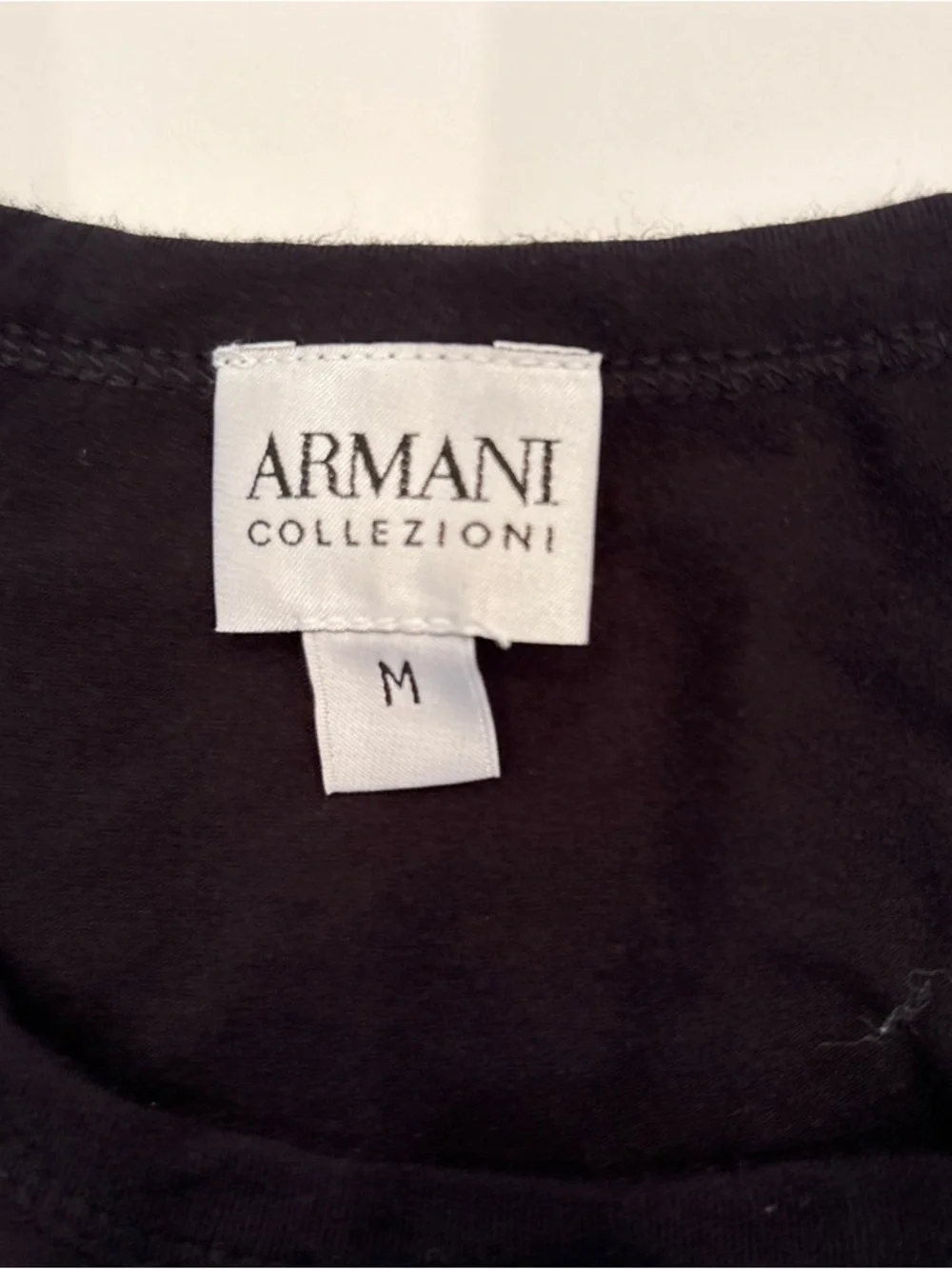 Armani Collezioni Black Crewneck Tee-Medium - Picture 1 of 7